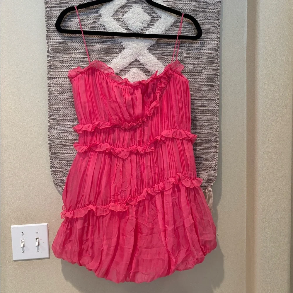 Free People Elegant Pink Pleated Dress